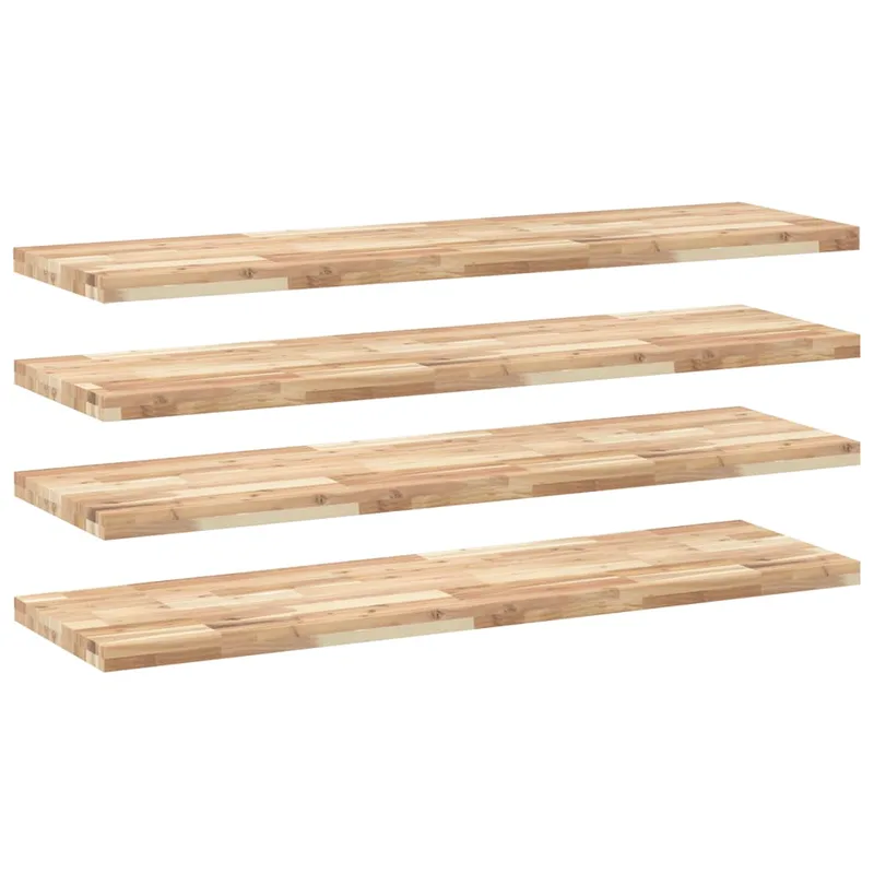 vidaXL Ράφια Κρεμαστά 4 Τεμ. 120x40x4εκ Ακατέργαστο Μασίφ Ξύλο Ακακίας