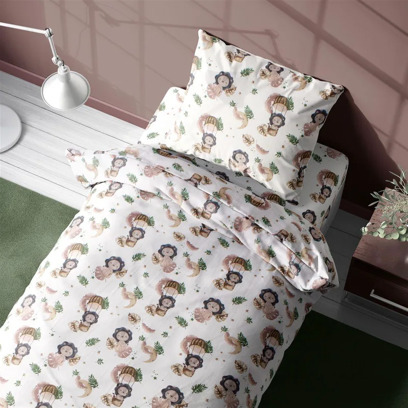 Σεντόνια Εμπριμέ Σετ 2 τεμ kids Lion 532 160X240 Μπεζ 100% Cotton