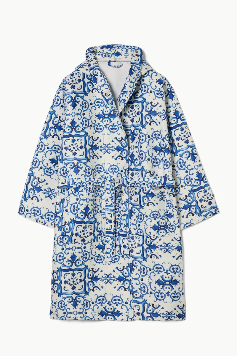 Coincasa unisex ρόμπα εμπριμέ M/L - 006817049 Λευκό - Μπλε