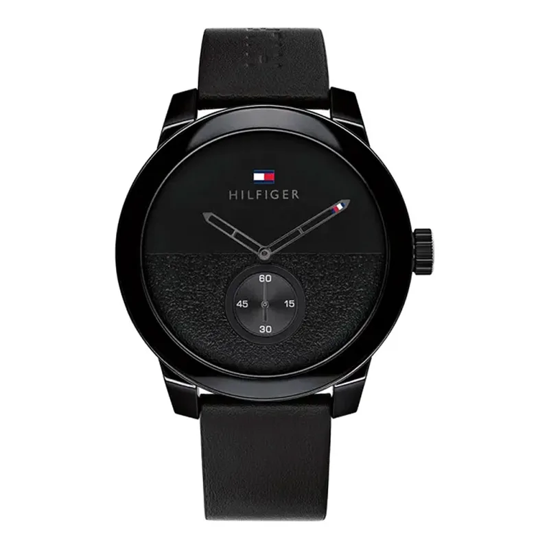 Tommy Hilfiger Denim Black Leather Strap 1791800