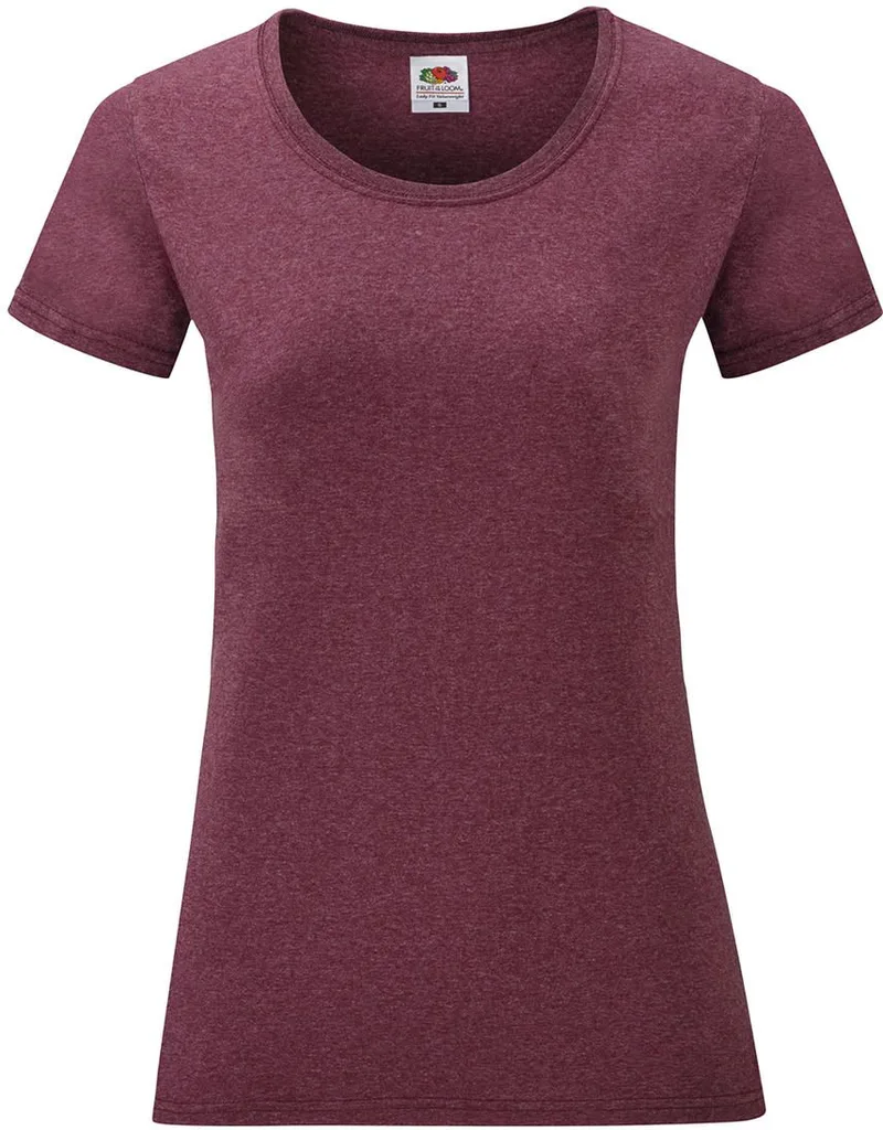 Lady-Fit Valueweight T Fruit of the Loom 61-372-0 Heather Burgundy