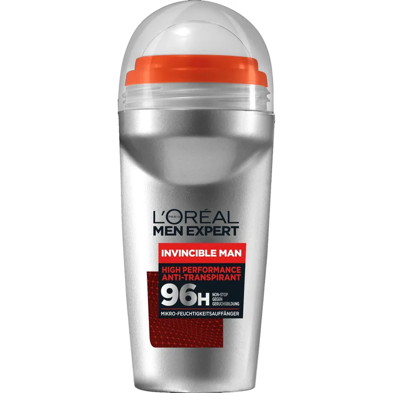 L'Oreal Paris Men Expert Invincible Roll-On Ανδρικό Αποσμητικό με 96ωρη Πολύ Υψηλή Προστασία Ενάντια στον Ιδρώτα 50ml