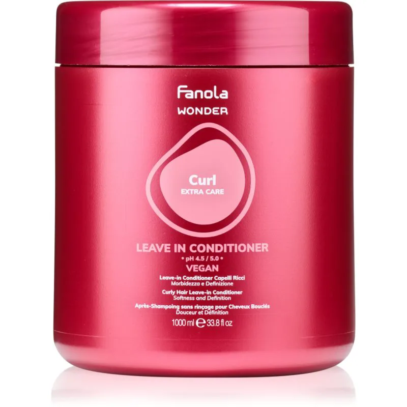 Fanola Wonder Leave-In Conditioner κοντίσιονερ χωρίς ξέβγαλμα για σγουρά μαλλιά 1000 ml