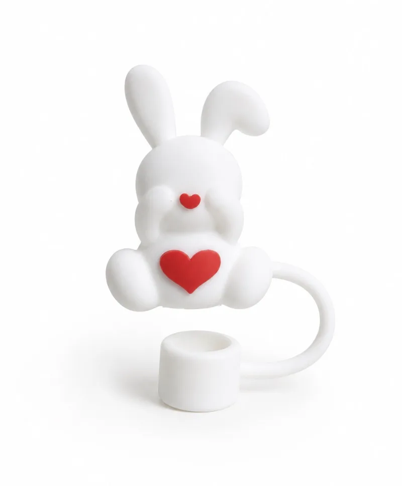 Καπάκι Σιλικόνης Straw Tumbler Lid - Bunny Heart