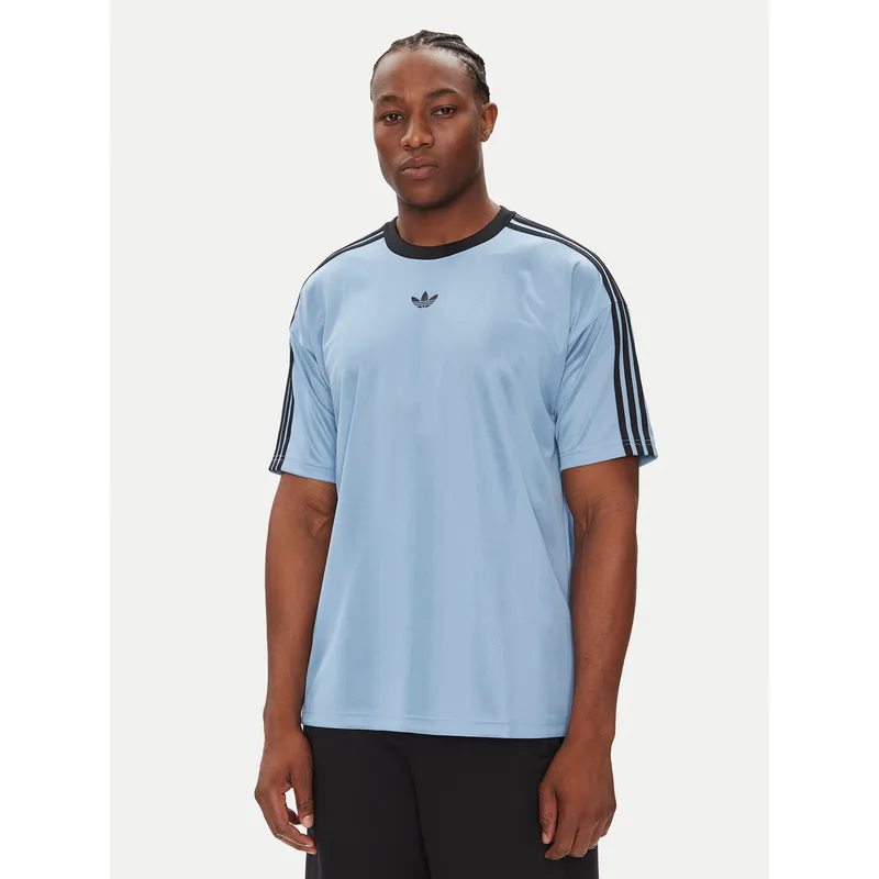 adidas T-Shirt adicolor Jacquard JW5879 Γαλάζιο Loose Fit