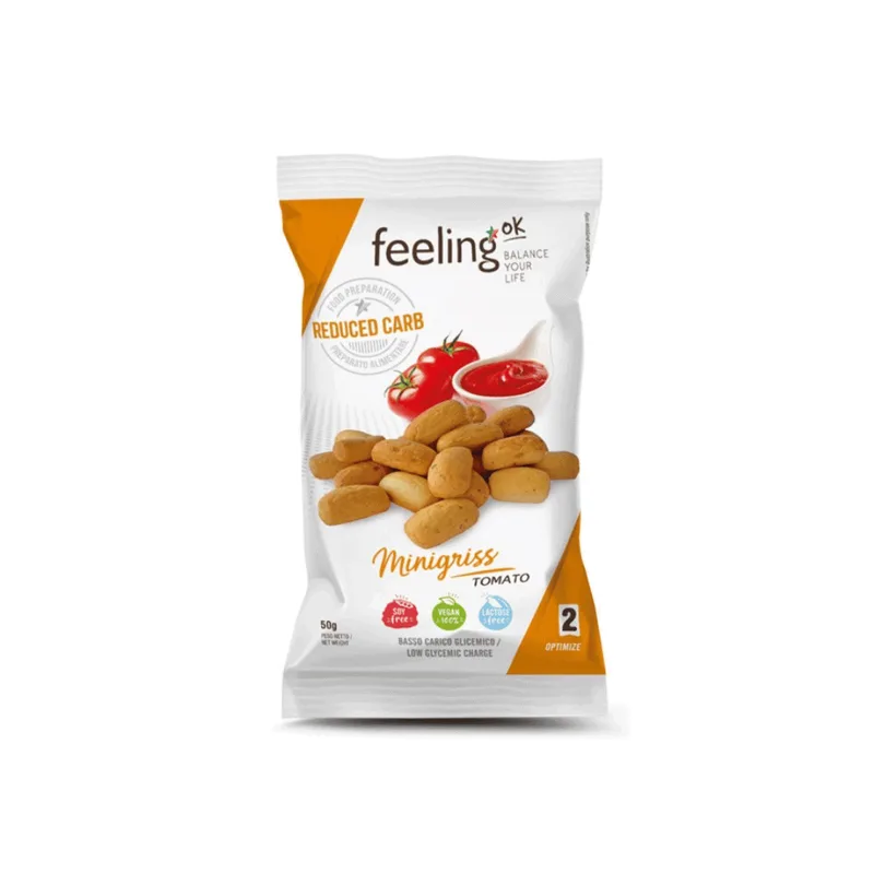 FeelingOk Μίνι Κριτσίνι Τομάτας με φυτικές ίνες low carb -50g