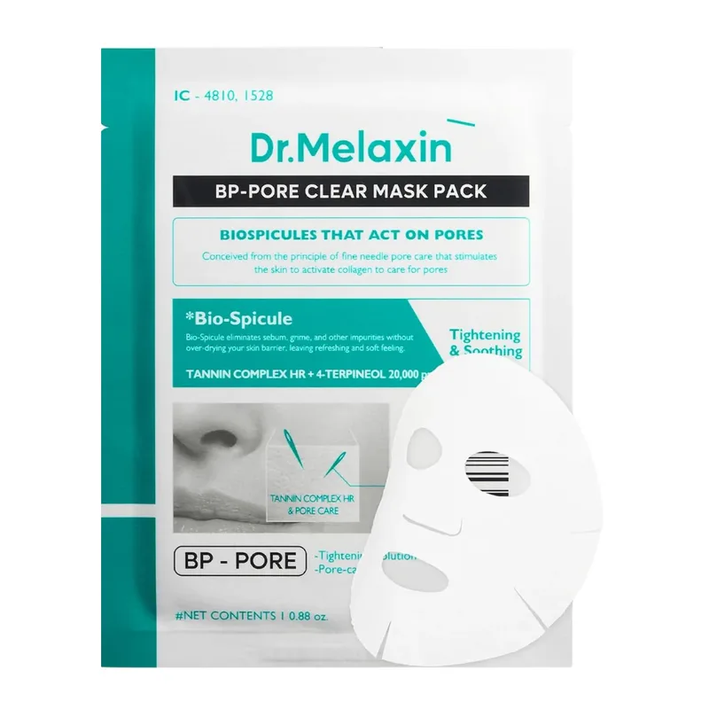 Dr.Melaxin BP Pore Clear Facial Mask - Μάσκα με Μικροβελόνες & Νιασιναμίδη για βαθύ καθαρισμό 25g