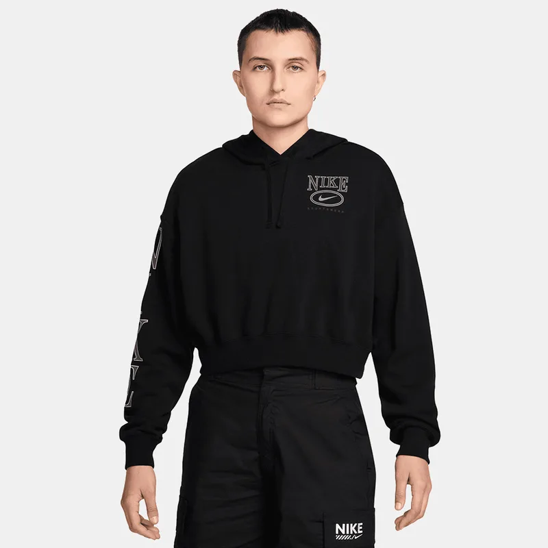 Nike Club Fleece Γυναικεία Cropped Μπλούζα με Κουκούλα (9000206702_1469)
