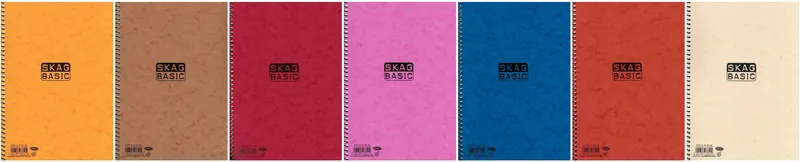 Τετράδιο σπιράλ ριγέ Skag Basic 3 θέματα/90 φύλλα A4 (7 χρώματα)