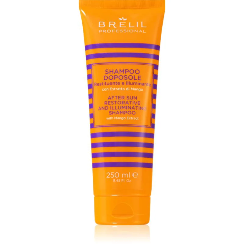 Brelil Professional Solaire After Sun Shampoo θρεπτικό σαμπουάν για μαλλιά επηρεασμένα από χλώριο, ήλιο και το αλμυρό νερό 250 ml