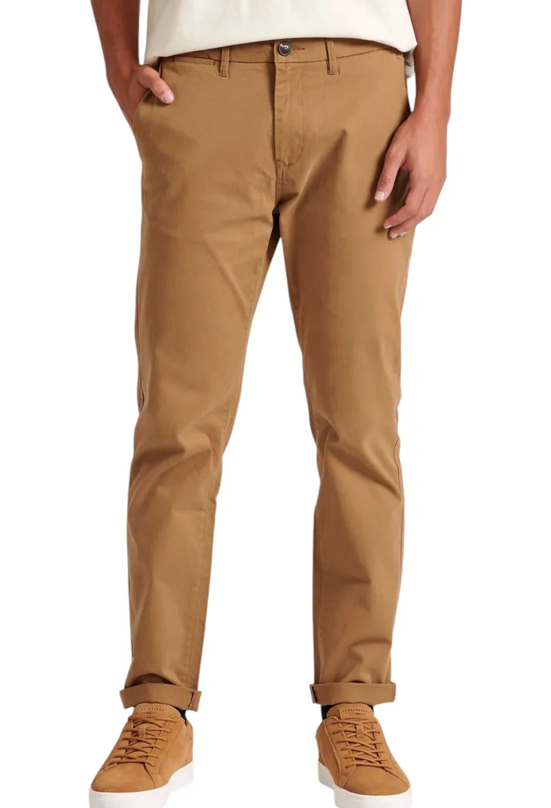 Παντελόνι Υφασμάτινο Funky Buddha Chino FBM010-001-02-BEIGE Ανδρικό