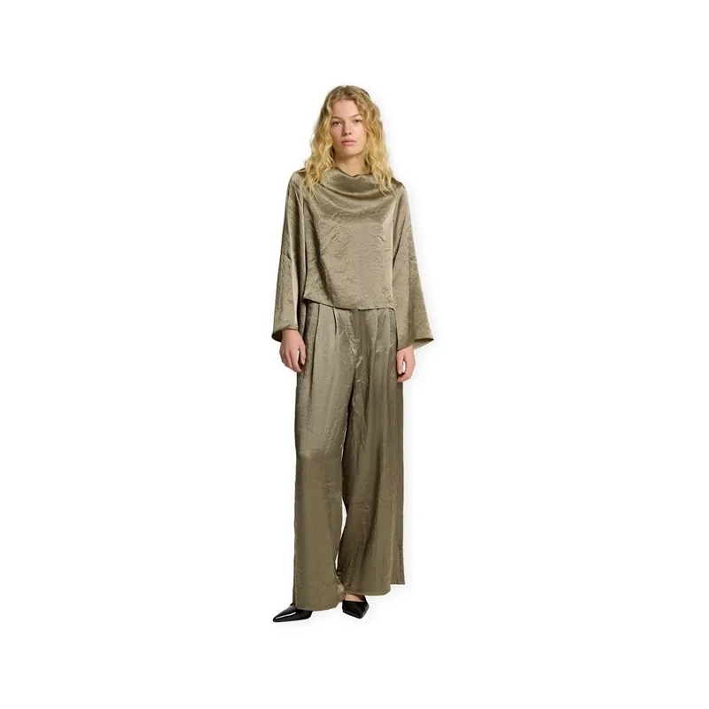 Παντελόνια Selected W Selene Wide Trousers - Vetiver