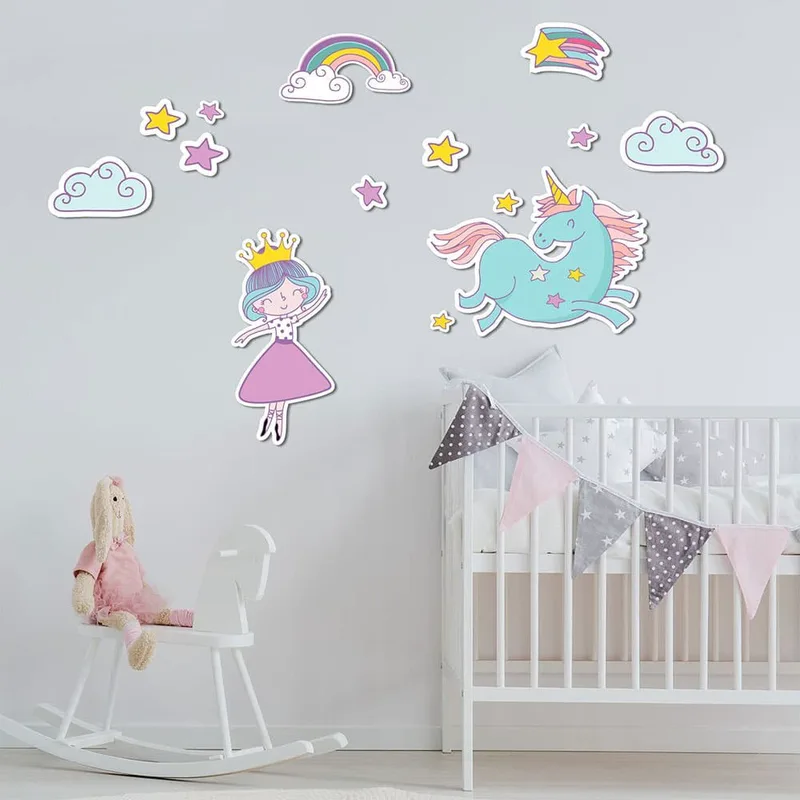 Αυτοκόλλητα Τοίχου Βινυλίου Ango Unicorns Princess 11113