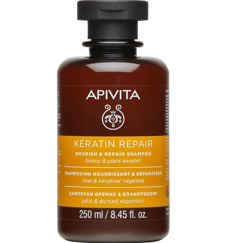 Apivita Keratin Repair Shampoo Σαμπουάν Θρέψης & Επανόρθωσης με Μέλι & Φυτική Κερατίνη 250ml