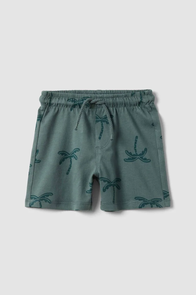 OVS βρεφική βερμούδα με all-over print και ελαστική μέση Regular Fit - 002690040 Πράσινο Σκούρο