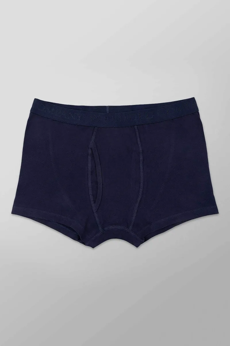 Oxford Company ανδρικό εσώρουχο boxer μονόχρωμο με λογότυπο στο λάστιχο - MM10-1M00.03A Μπλε Σκούρο