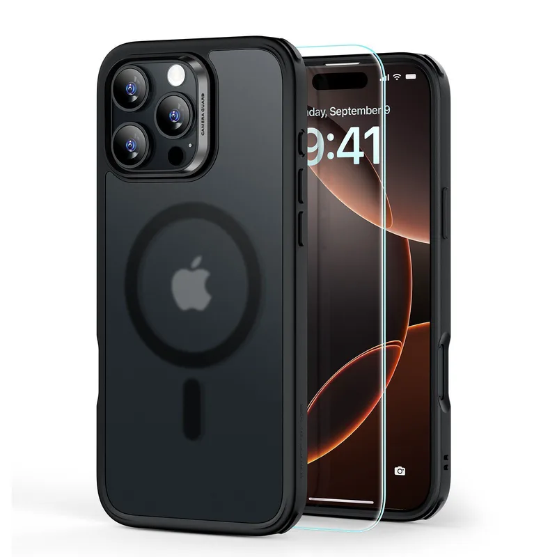 Full Protection Pro Set ESR Classic HaloLock MagSafe Frosted Black iPhone 16 Pro