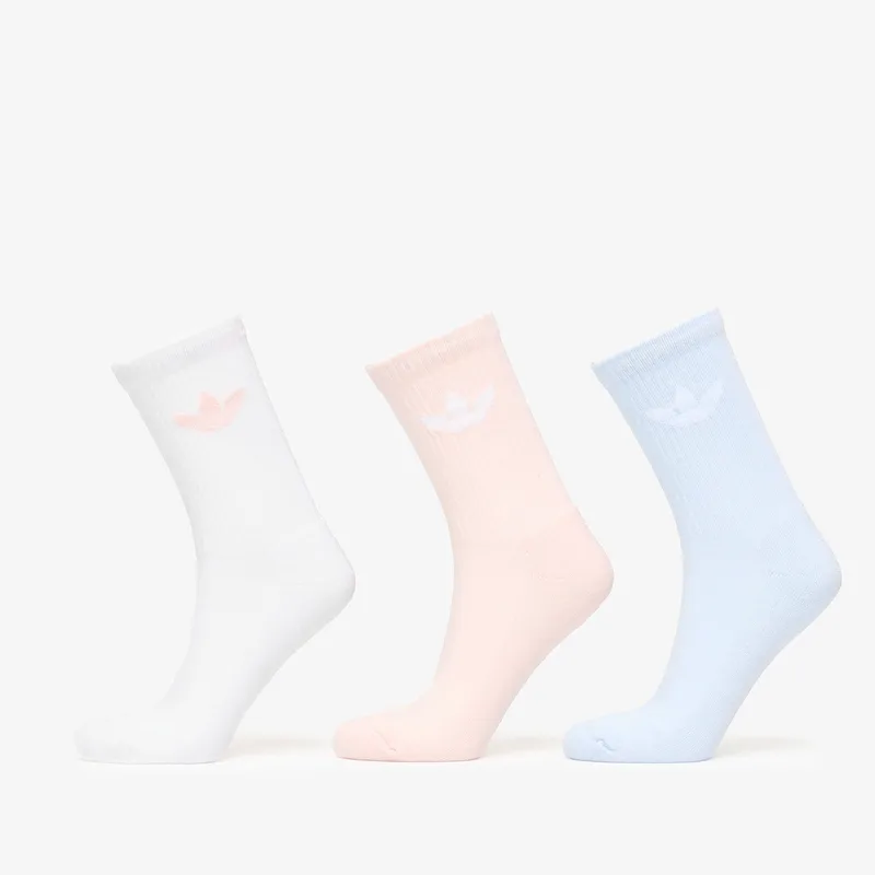 adidas Trefoil Crew Sock Cushion 3-Pack White S