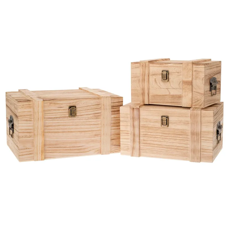 Μπαούλο Σετ 3τμχ Ξύλινο Natural 38x27,5x22εκ.-33x23x18,5εκ.-28x18x15,5εκ. iliadis 89612 (Υλικό: Ξύλο, Χρώμα: Natural) - Iliadis - il_89612