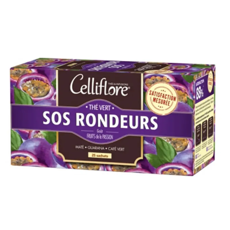 Juvamine SOS Roundness Green Tea Passion Fruit Flavour 25 Sachets