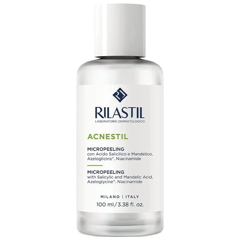 Rilastil Acnestil Micropeeling Face & Body Lotion Απολεπιστική Λοσιόν Προσώπου Σώματος για Επιδερμίδες με Τάση Ακμής 100ml