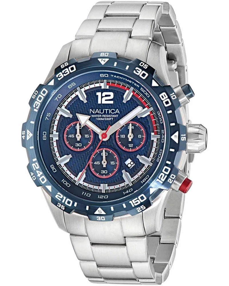NAUTICA NST Chronograph - NAPNSS404, Silver case with Stainless Steel Bracelet