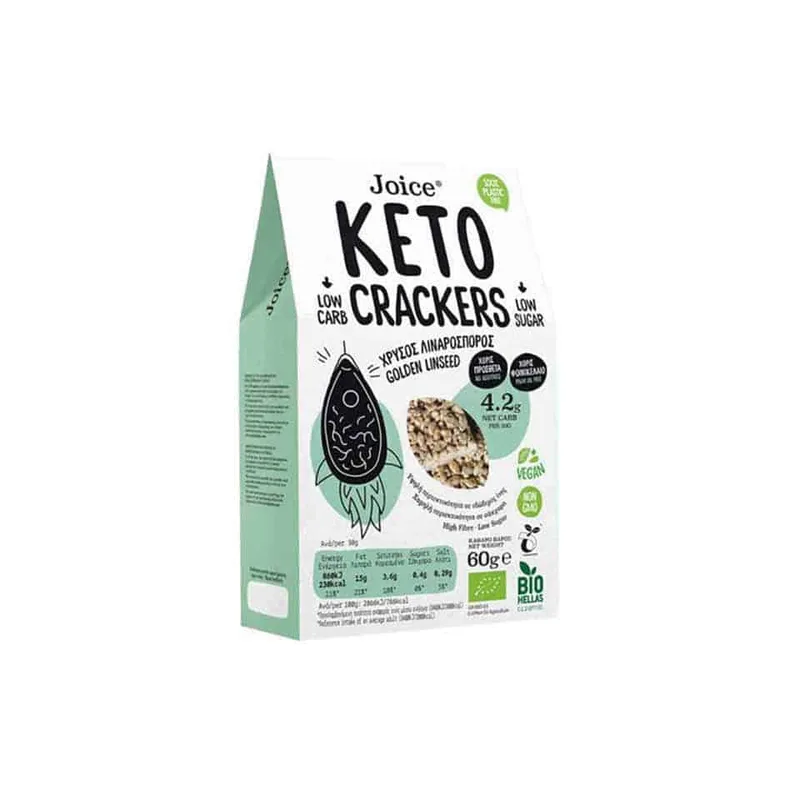 Joice Keto Crackers με χρυσό λιναρόσπορο (60 gr)