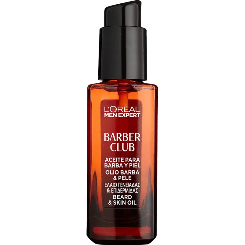 L'Oreal Paris Men Expert BarberClub Beard & Skin Ενυδατικό, Καταπραϋντικό Λάδι με Αιθέριο Έλαιο Κέδρου για Γένια & Επιδερμίδα Oil 30ml