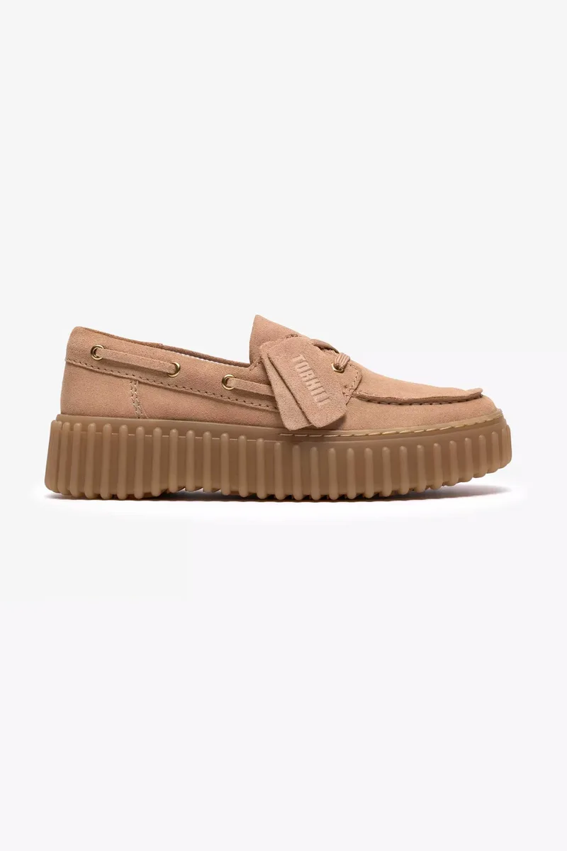 Clarks γυναικεία suede casual παπούτσια "Torhill Boat" - 26186301 Μπεζ