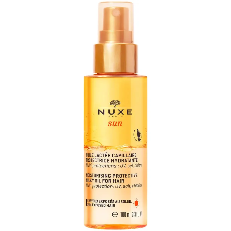 Nuxe Sun Moisturising Protective Milky Oil for Hair Προστατευτικό Διφασικό Mist Μαλλιών για Προστασία από την Υπεριώδη Ακτινοβολία, το Αλάτι & το Χλώριο 100ml