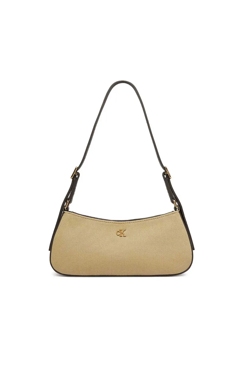 Calvin Klein Jeans γυναικεία canvas τσάντα ώμου με monogram - LV04F3347G Μπεζ