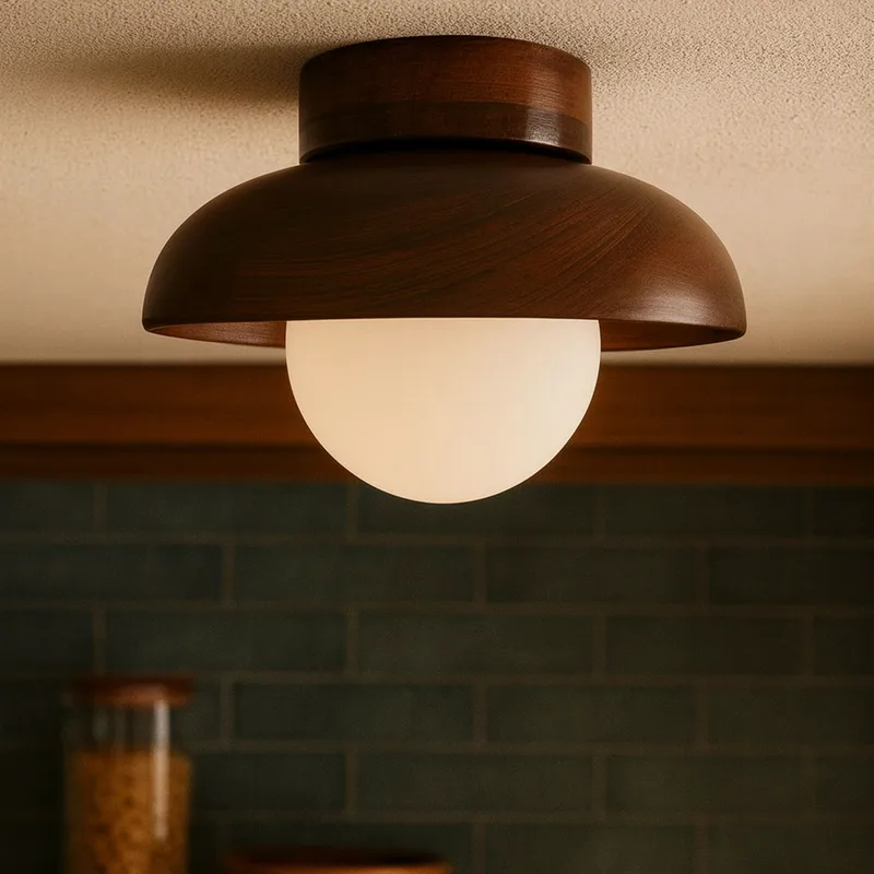 Φωτιστικό Τοίχου Hand-T - Walnut 823Oly1164 (Φ24)