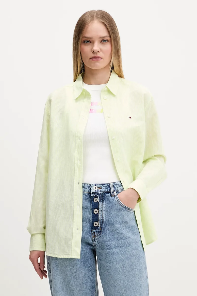Tommy Jeans πουκάμισο γυναικείο με λινό