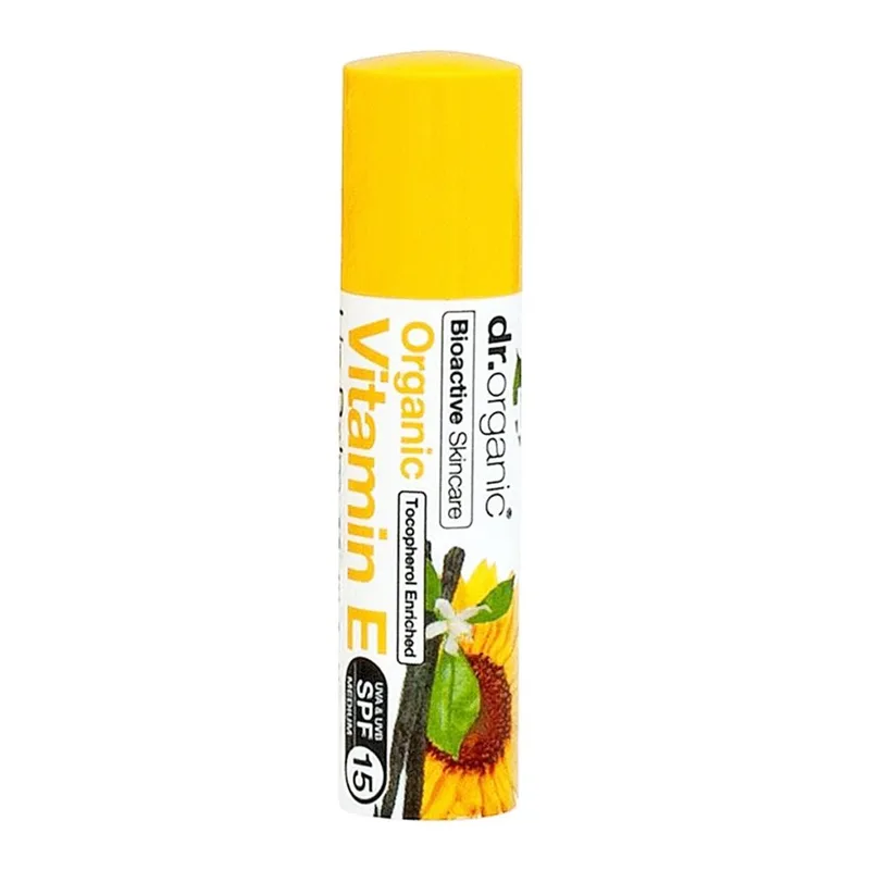 Dr Organic Vitamin E Lip Balm Spf15 Βάλσαμο Χειλιών με Βιολογική Βιταμίνη E για Πολύ Ξηρά Χείλη 5.7ml