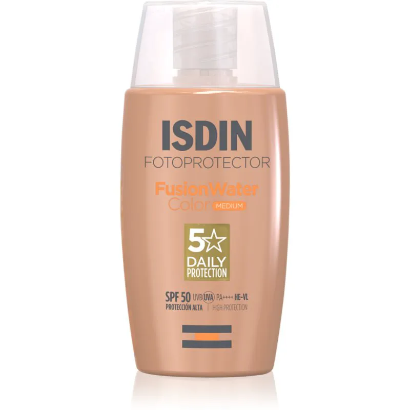 ISDIN Fotoprotector FusionWater Προστατευτικό υγρό προσώπου με χρώμα SPF 50 50 ml