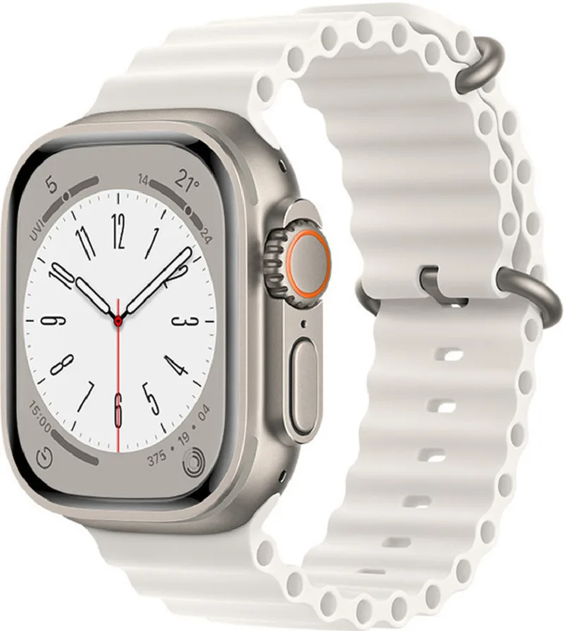 Techsuit Watchband W038 - Λουράκι Σιλικόνης Apple Watch Ultra/SE/11/10/9/8/7/6/5/4 (49/46/45/44mm) - White (5949419015432)