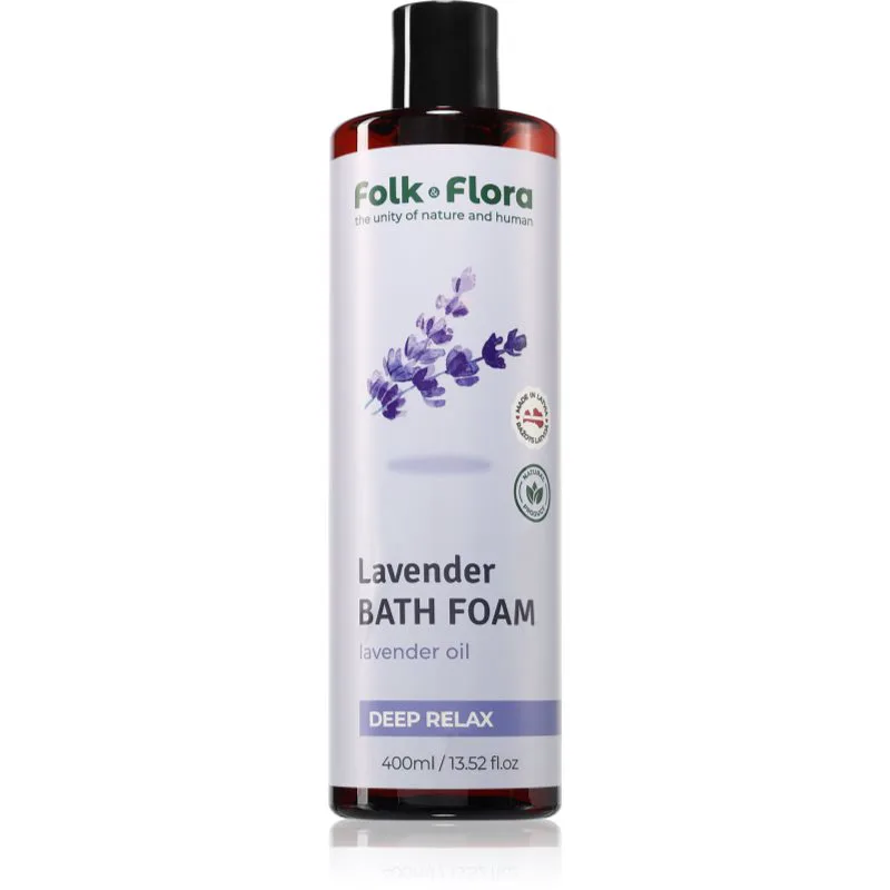 Folk & Flora Lavender αφρόλουτρο μπάνιου με καταπραϋντική δράση 400 ml