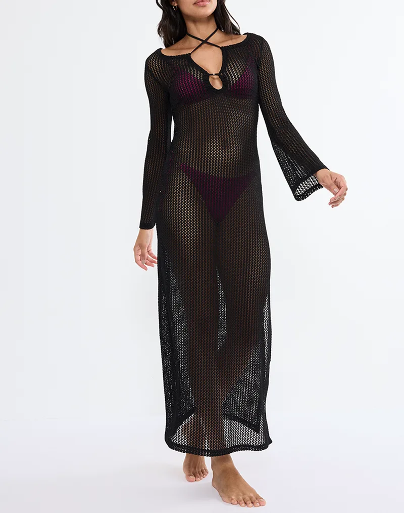 TRIUMPH Beach MyWear Crochet Long Dress LSL 10226469-0004 Black
