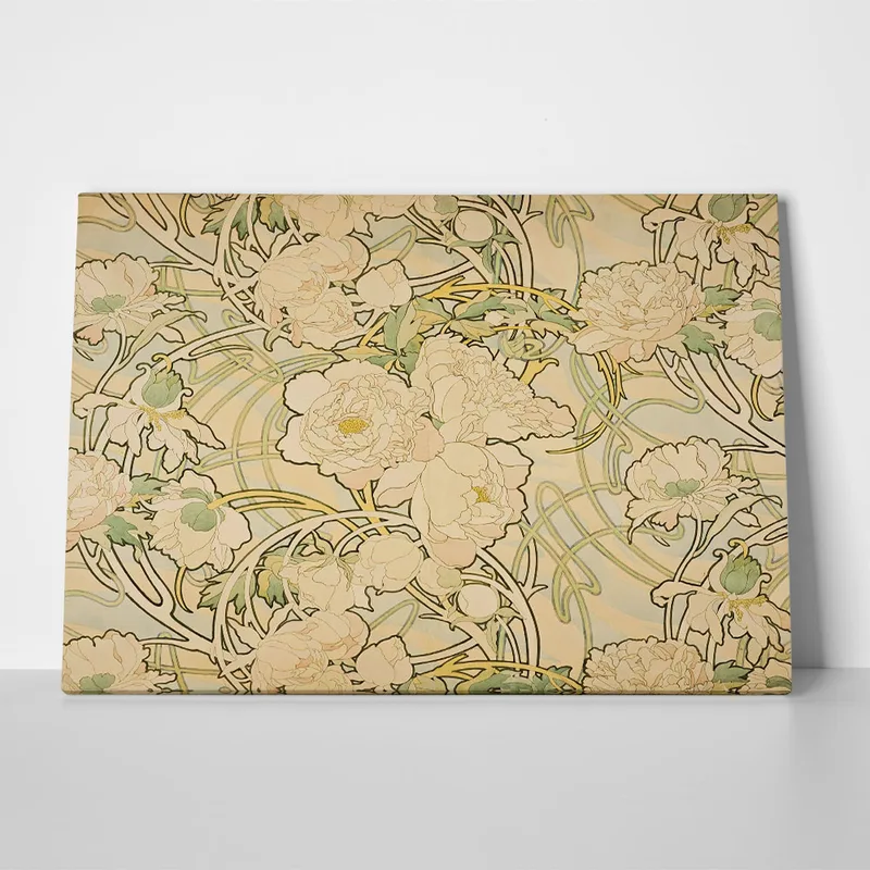 Πινακας σε καμβά ALPHONSE MUCHA - PEONIES