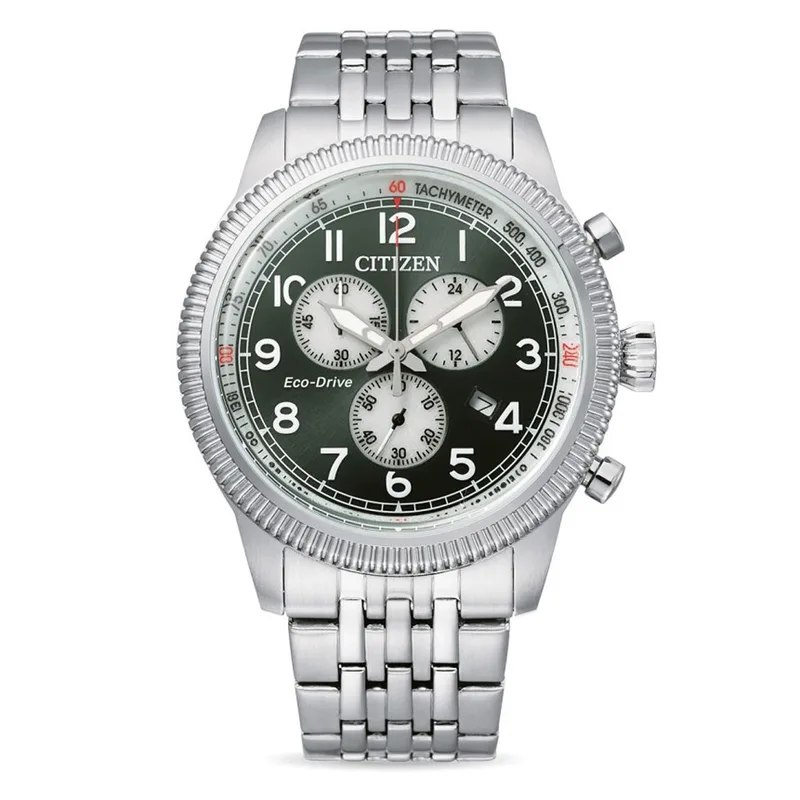 CITIZEN Eco Drive Stainless Steel Chronograph AT2460-89X