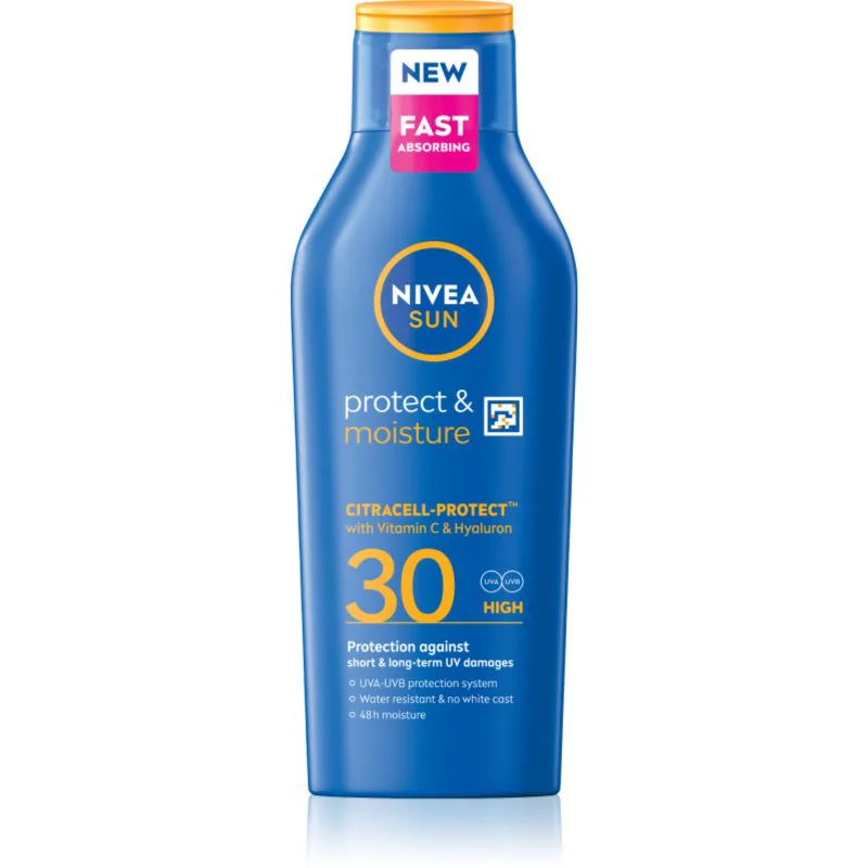 NIVEA SUN Protect & Moisture ενυδατικό αντηλιακό γαλάκτωμα SPF 30 400 ml