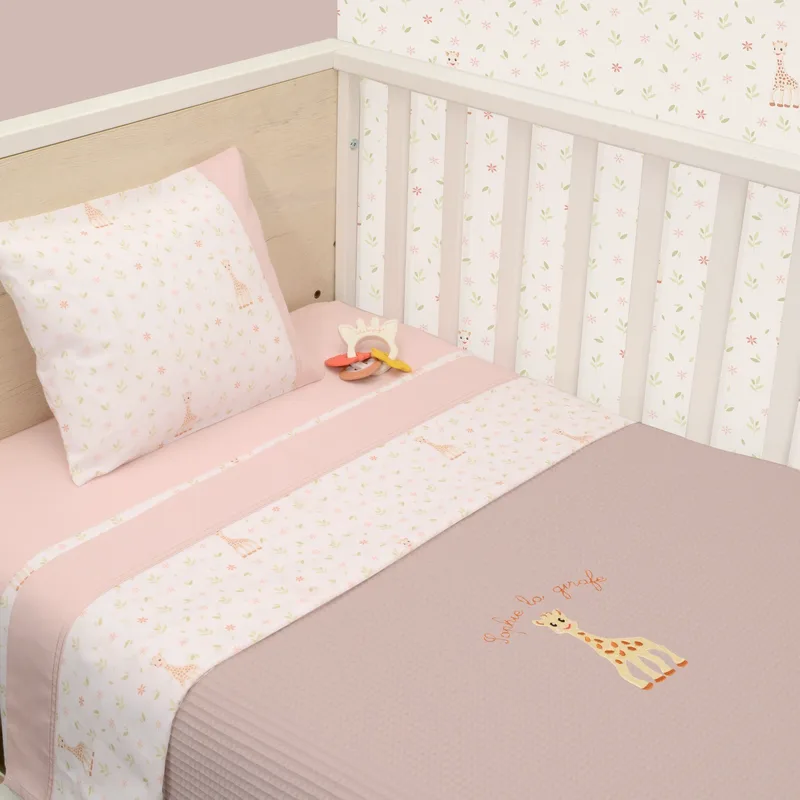 Κουβέρτα Πικέ Κούνιας 100x140 Design 502 Sophie La Girafe