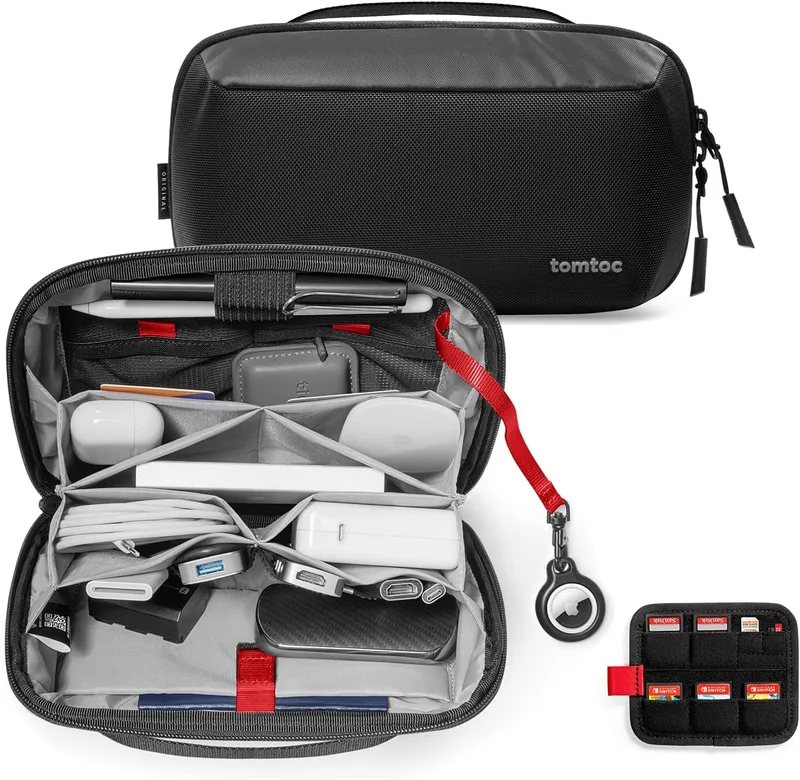 Tomtoc Navigator-T13 Accessory Pouch - Ανδρικό Τσαντάκι Χειρός / Νεσεσέρ με Θήκες για 5 x SD / 2 x CF / 2 x TF/SIM - Black (T13M1D1)