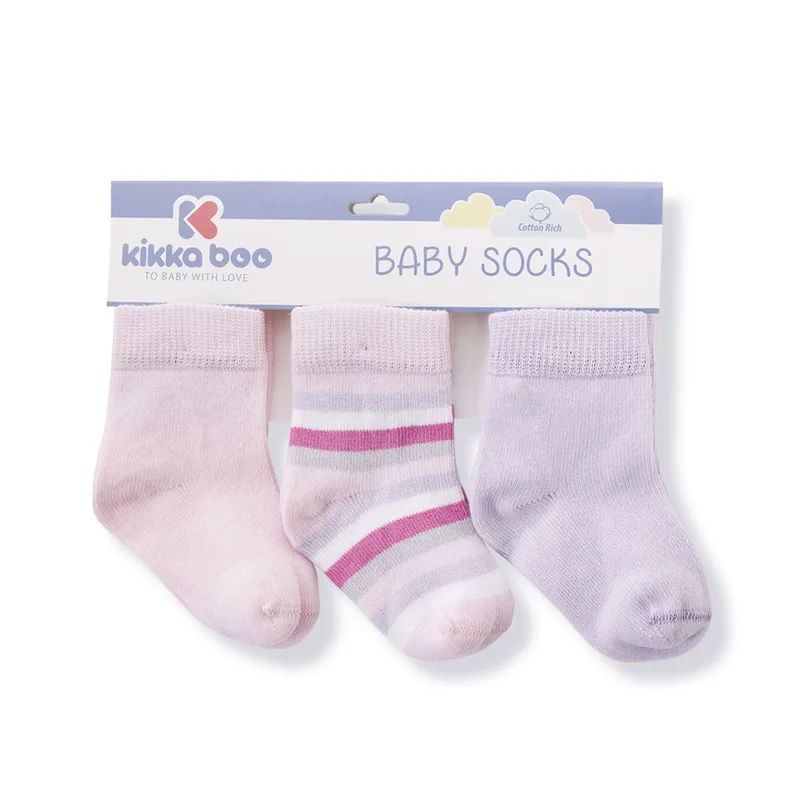 Βρεφικά Καλτσάκια (Σετ 3 Ζεύγη) Kikka Boo Stripes Purple 24-36 Μηνών 24-36 Μηνών
