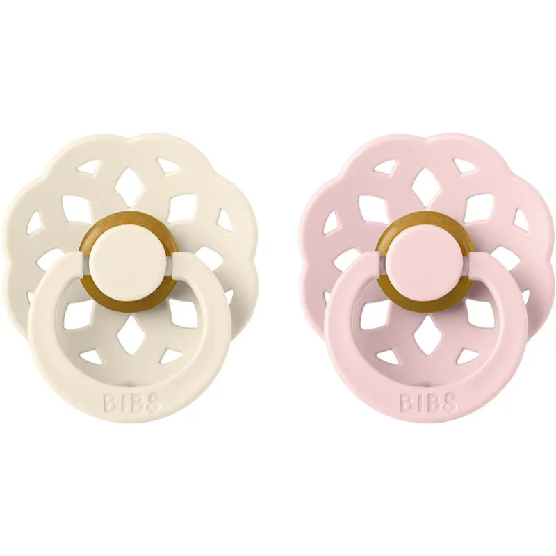 BIBS Boheme Natural Rubber Size 2: 6+ months πιπίλα Ivory / Blossom 2 τμχ