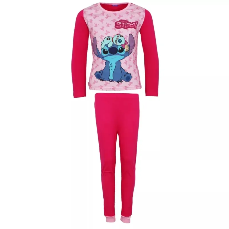 Παιδική Πιτζάμα Χειμωνιάτικη Βαμβακερή Disney Lilo and Stitch Φουξ