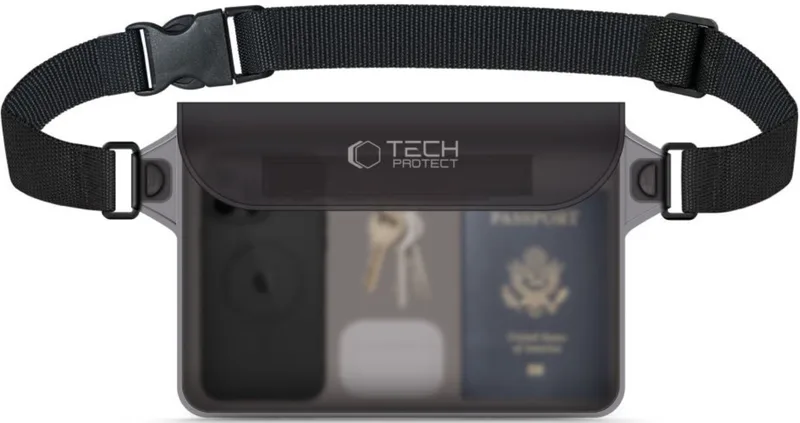Universal Αδιάβροχη Θήκη Tech-Protect UWP10 Τσάντα Μέσης για Κινητά / Tablet έως 10" - Black / Clear (5906302310227)