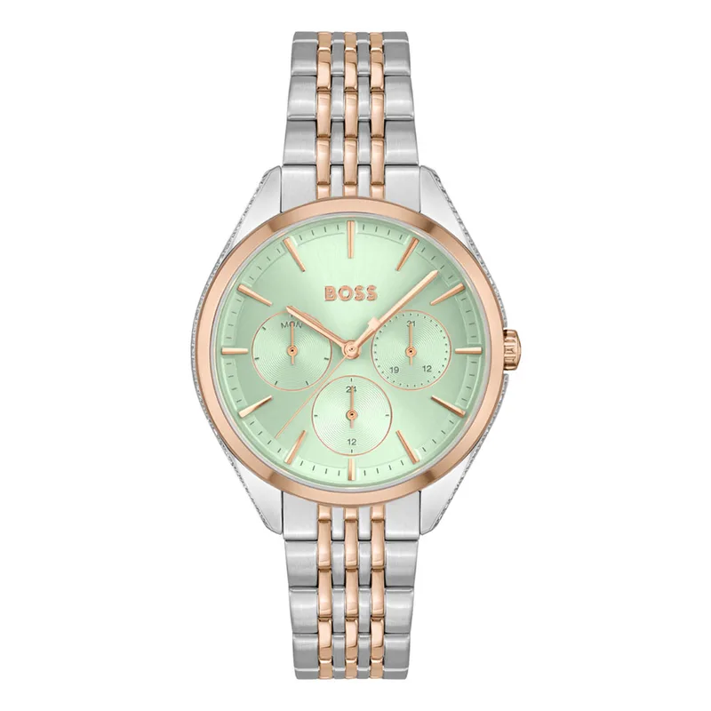 BOSS Saya Crystals Two Tone Stainless Steel Bracelet 1502641