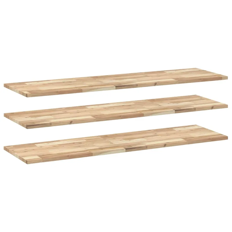 vidaXL Ράφια Κρεμαστά 3 Τεμ. 140x40x2εκ Ακατέργαστο Μασίφ Ξύλο Ακακίας