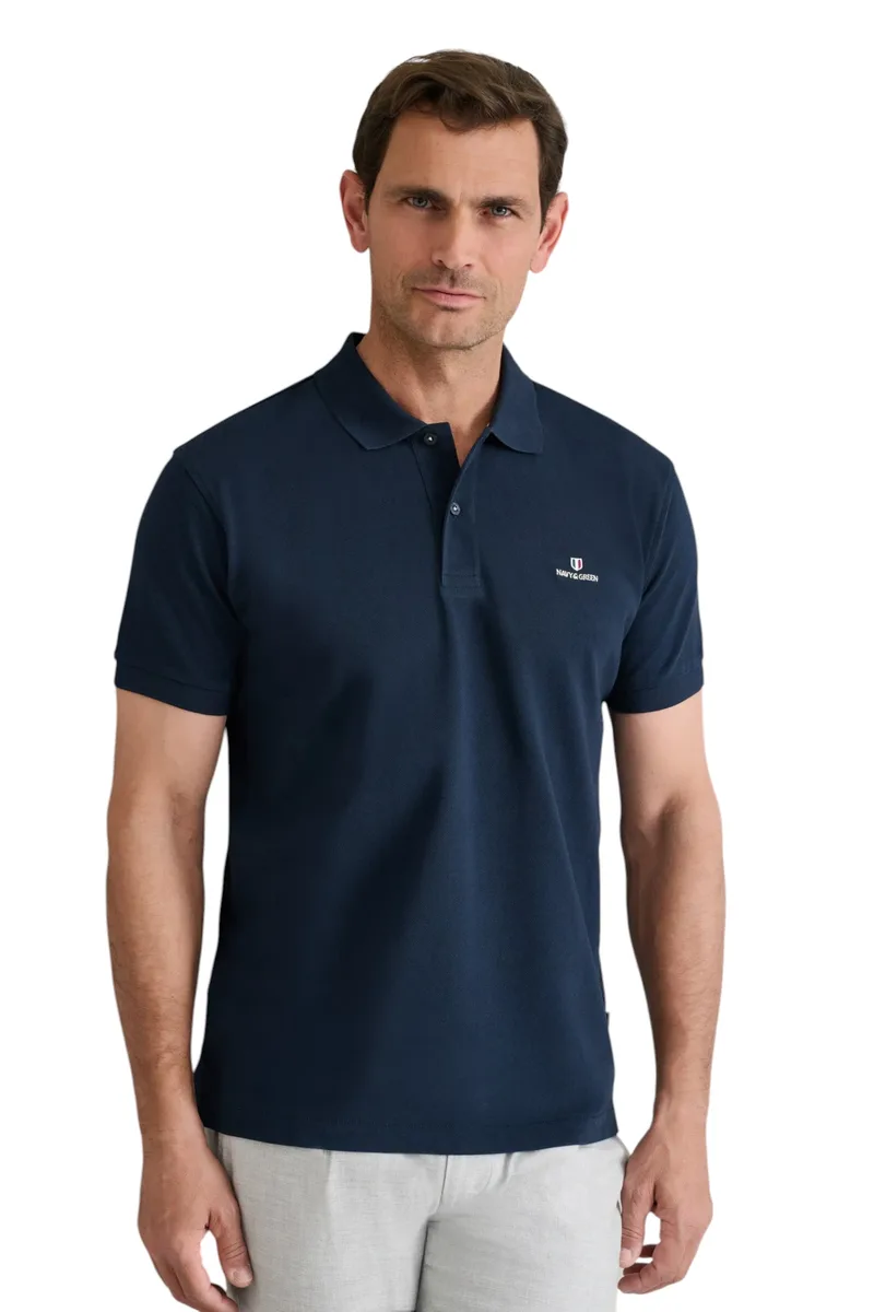 Navy & Green Ανδρική Μπλούζα Πόλο Κοντομάνικη 24GE.300.9 MARINE BLUE